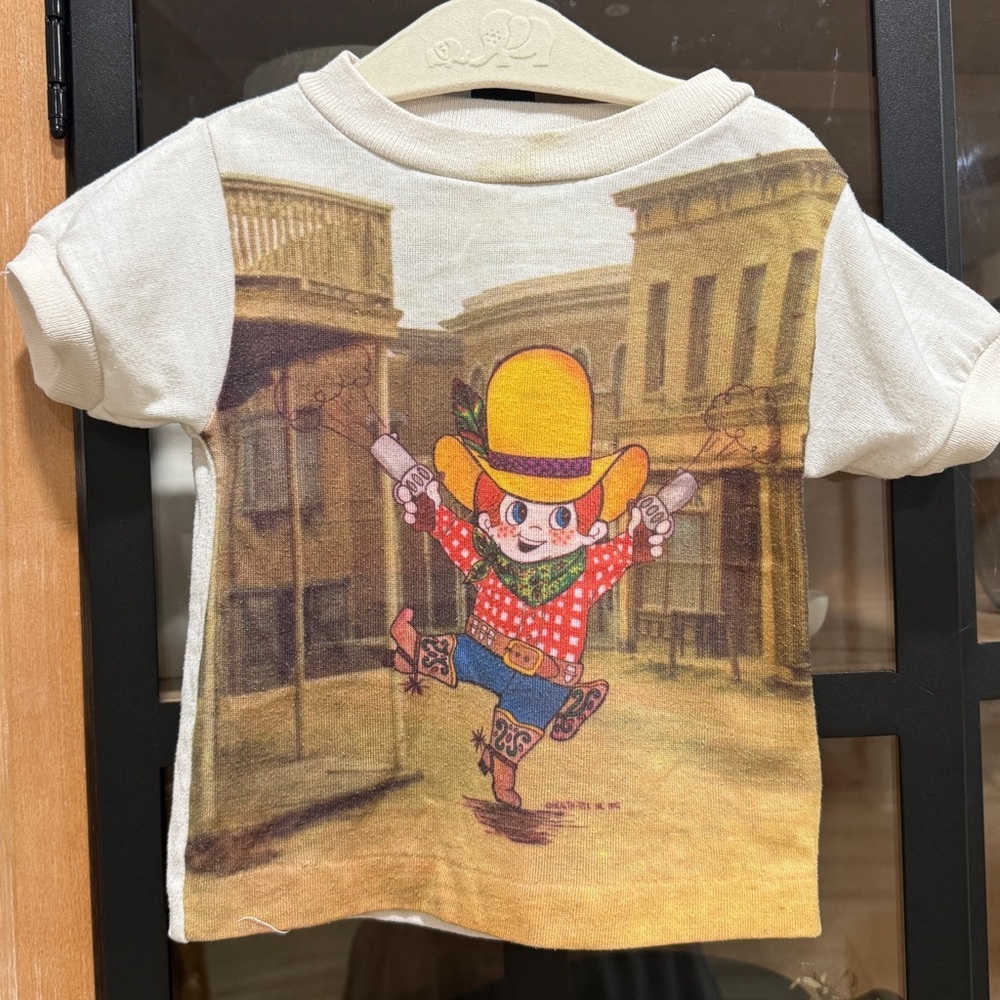 Healthtex Cream and Yellow Cowboy Graphic Tee
